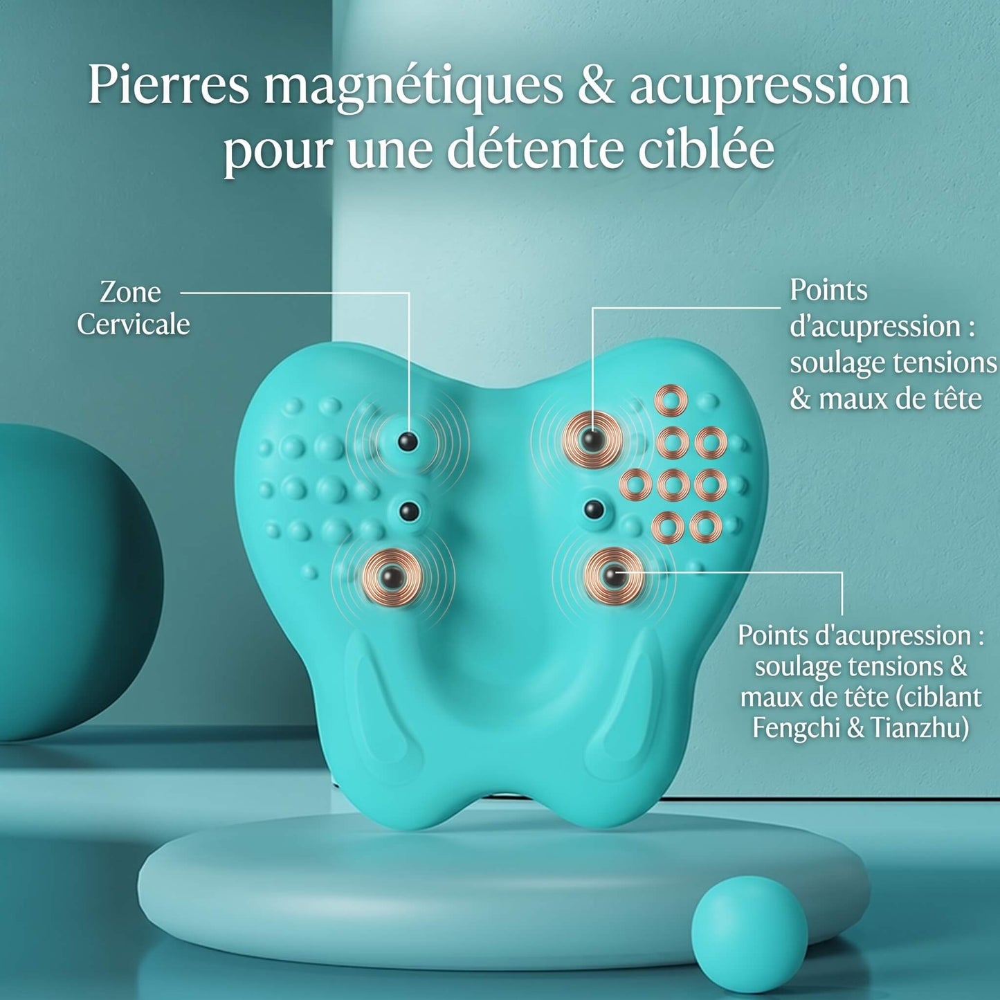 CerviFlex™ - Coussin de Traction & Massage Cervical Ergonomique
